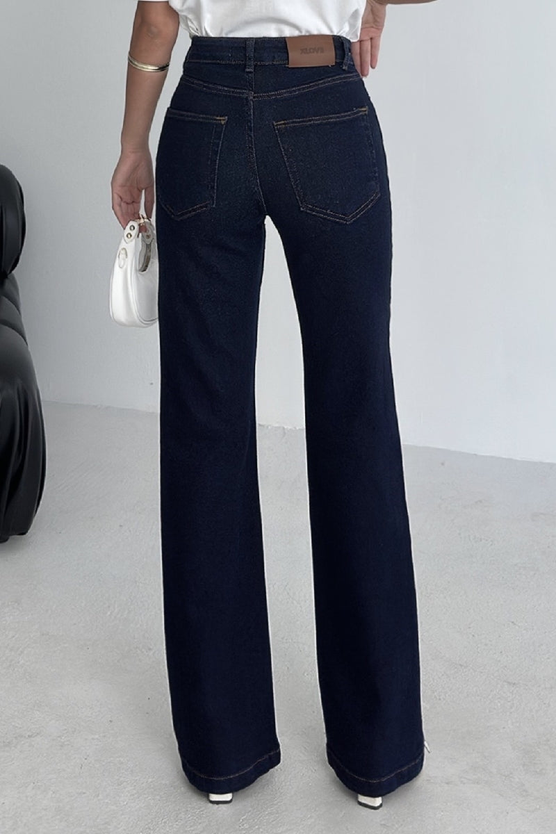 Dikişli Paça Bol Paça Relax Kot Pantolon