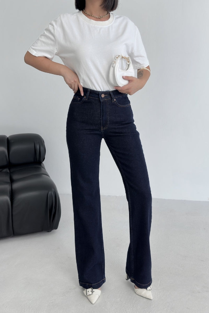 Dikişli Paça Bol Paça Relax Kot Pantolon