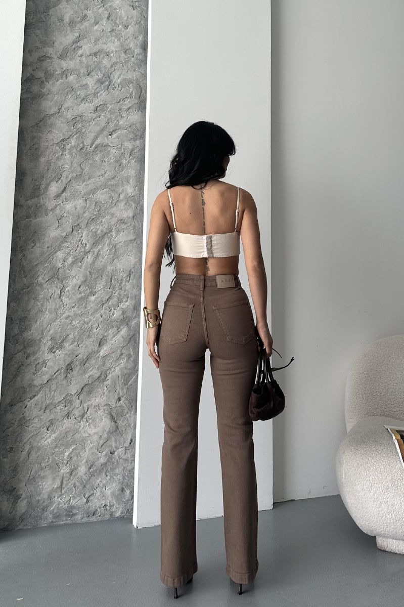 Dikişli Paça Bol Paça Relax Kot Pantolon