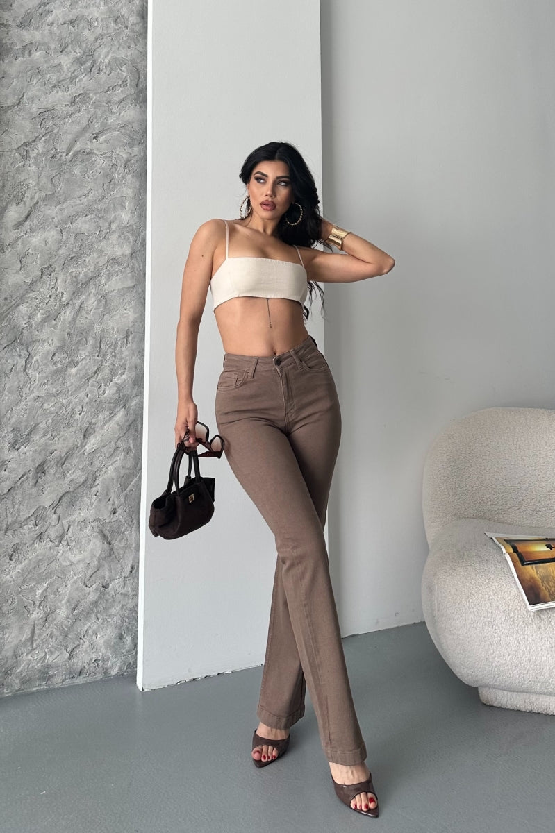 Dikişli Paça Bol Paça Relax Kot Pantolon