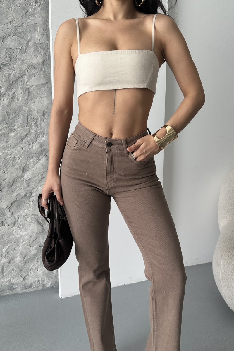 Dikişli Paça Bol Paça Relax Kot Pantolon