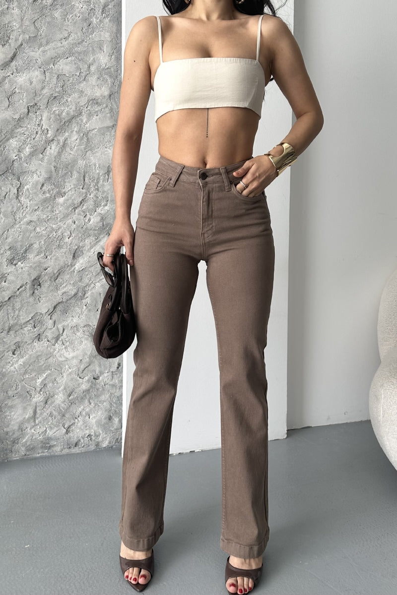 Dikişli Paça Bol Paça Relax Kot Pantolon