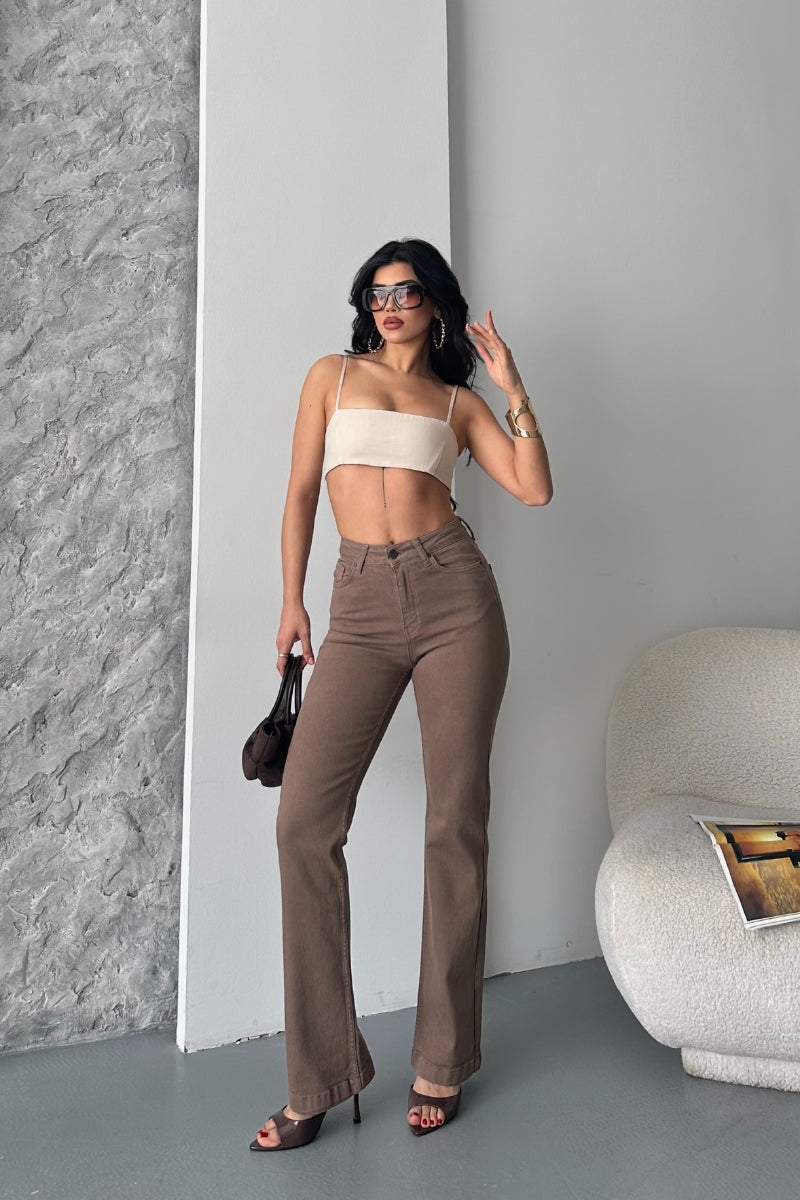 Dikişli Paça Bol Paça Relax Kot Pantolon