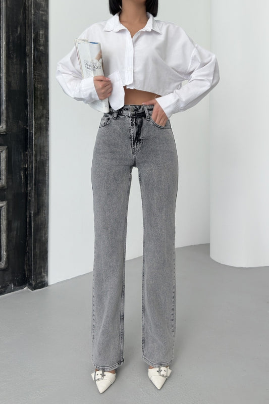 High Waist Straight Jeans