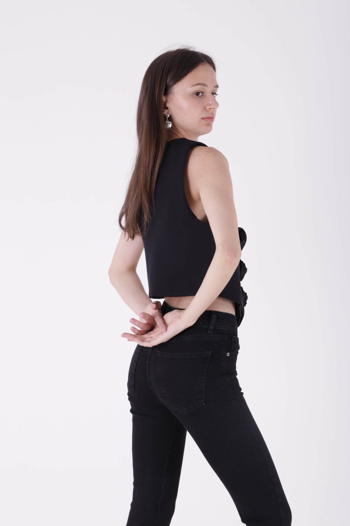 Paçası Taşlı Skinny Kot Pantolon