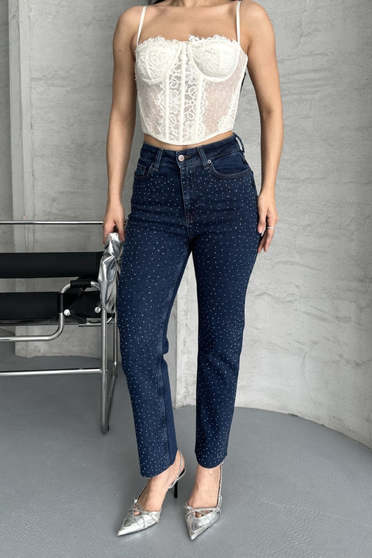 Sprinkled Star Mom Fit Jeans