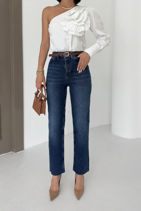 Cep Detaylı Palazzo Kot Pantolon