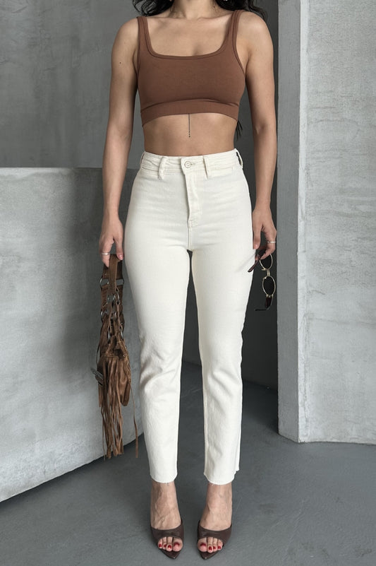 بنطال جينز بالازو مع تفاصيل جيوب