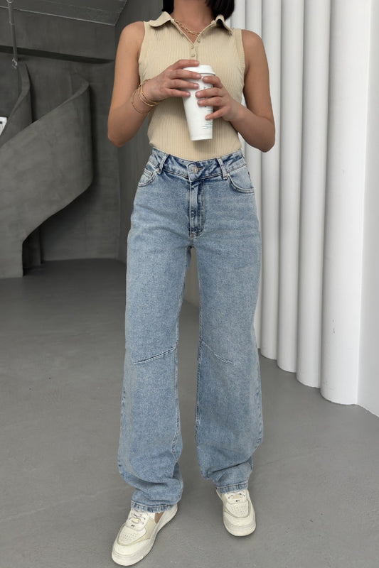 Dizi Pensli Baggy Kot Pantolon