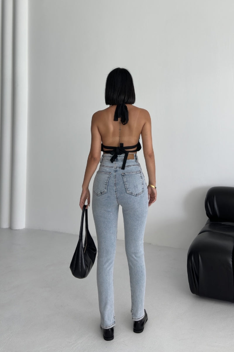 Asimetrik Paça Kot Pantolon