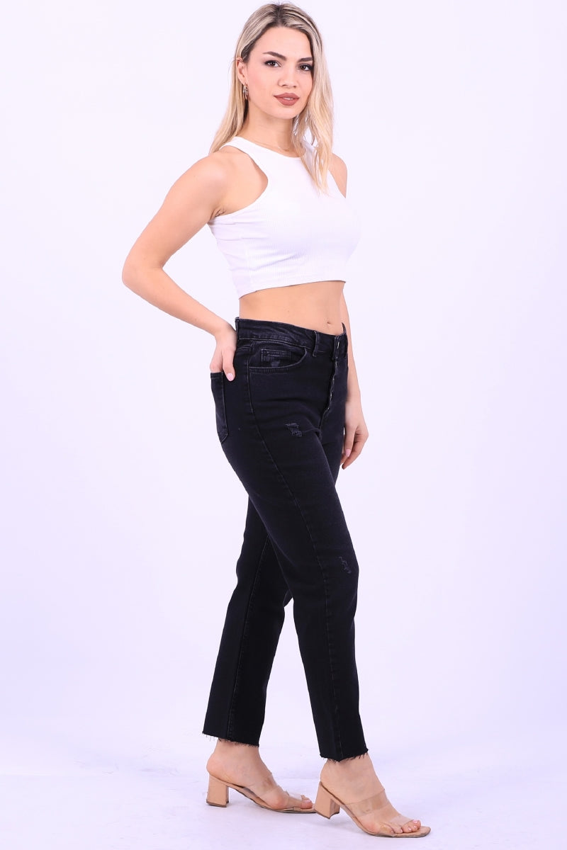 5 Düğmeli Mom Fit Kot Pantolon