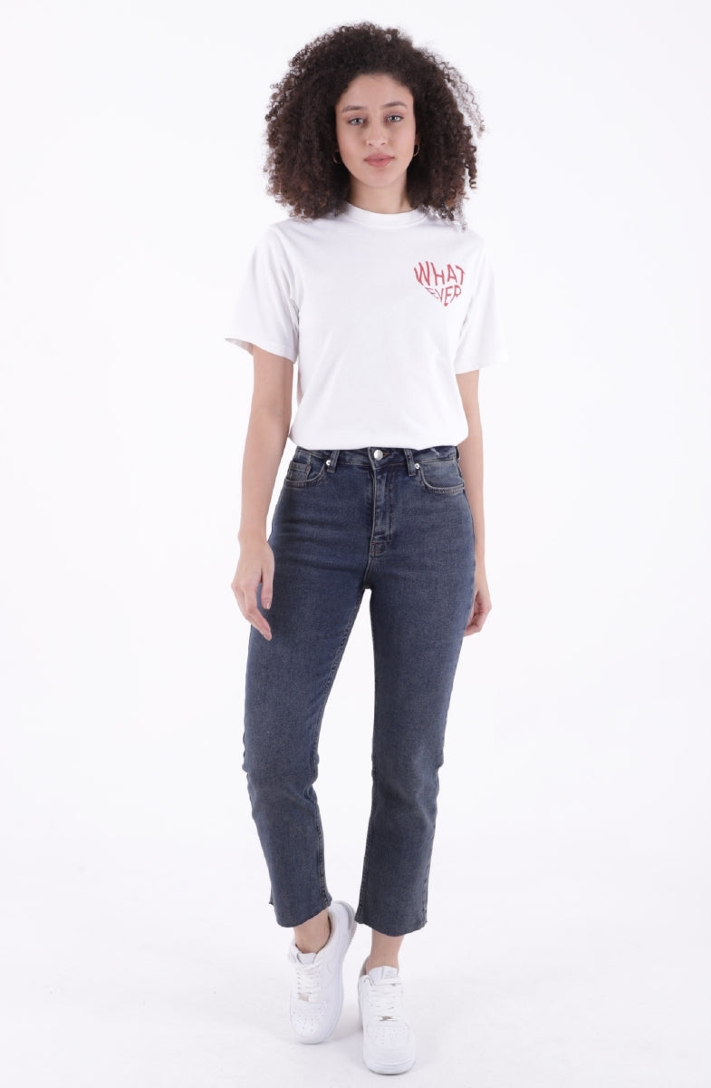 Dikişsiz Paça Mom Fit Kot Pantolon