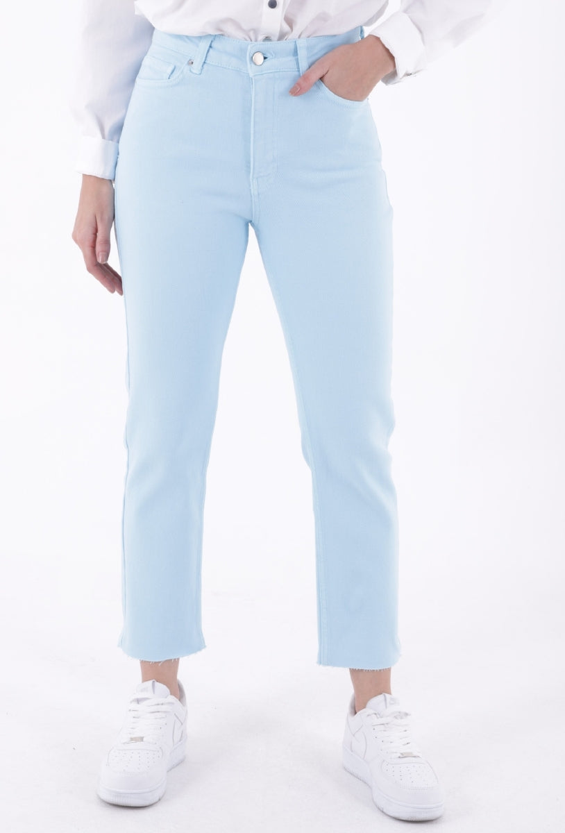 Dikişsiz Paça Mom Fit Kot Pantolon