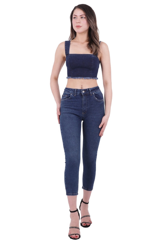 بنطال جينز سكيني قصير